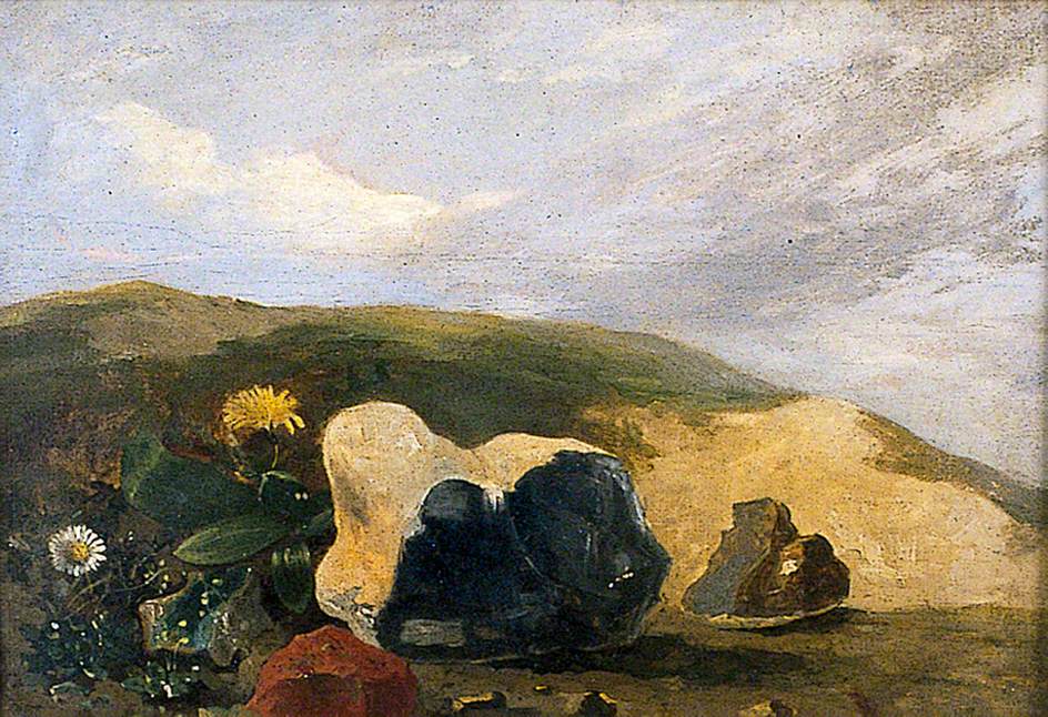 Study of Flints, vintage artwork by John Crome, 12x8" (A4) Poster