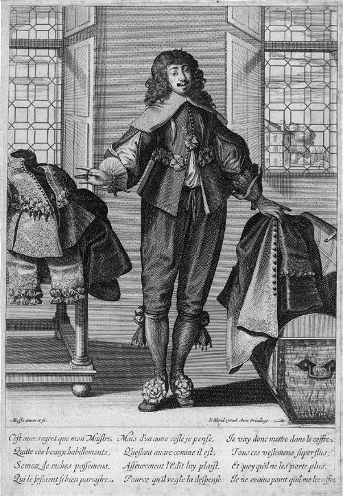 Valet de chambre, vintage artwork by Abraham Bosse, 12x8" (A4) Poster