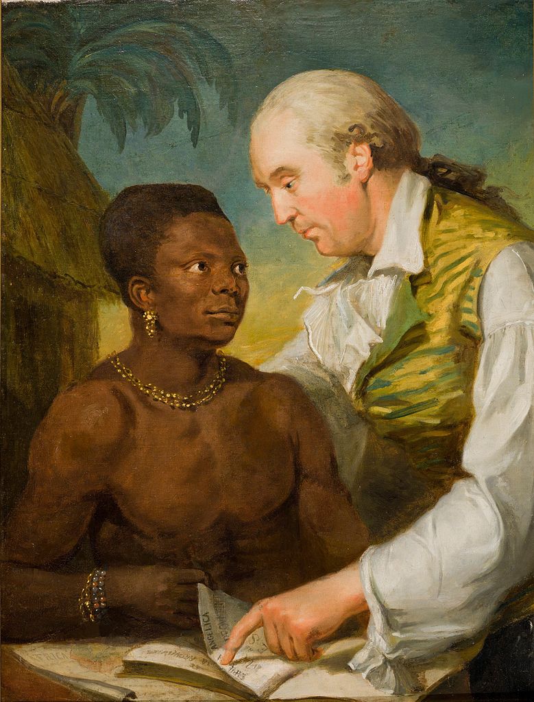 Double portrait of Carl Bernhard Wadström and Prince Peter Panah, vintage artwork by Carl Fredrik von Breda, 12x8" (A4) Poster
