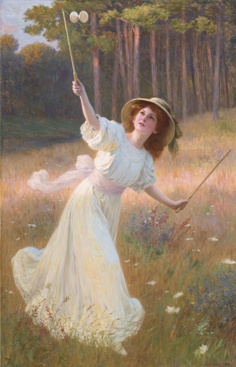 A Game of Diabolo by Leopold Franz Kowalski,A3(16x12")Poster