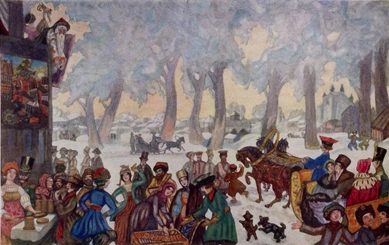 Maslenitsa by Sergei Sudeikin,16x12(A3) Poster