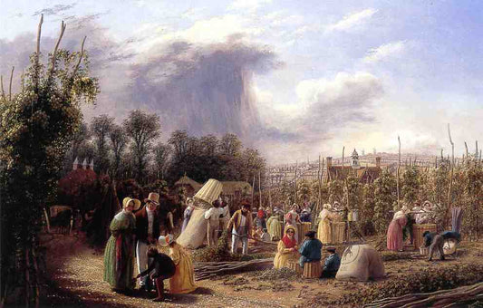 Hop Picking, vintage artwork by George Harvey, A3 (16x12") Poster Print