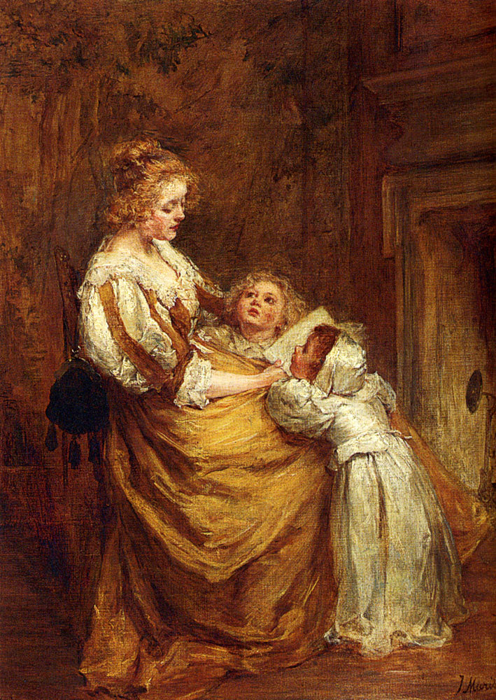 Motherly Love, vintage artwork by Jacob Maris, 12x8" (A4) Poster