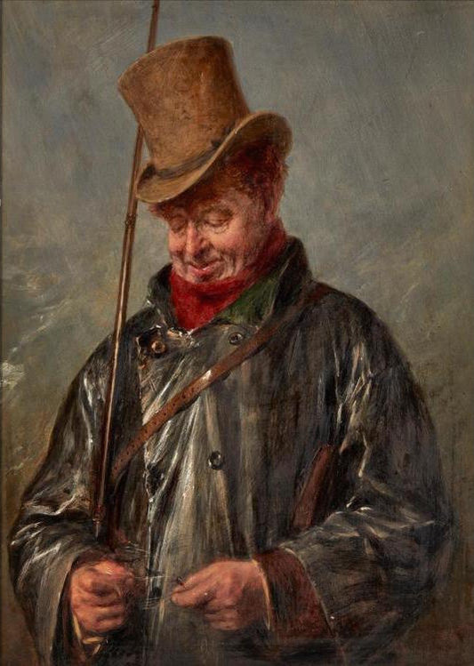 An Irish Angler, vintage artwork by Erskine Nicol, 12x8" (A4) Poster