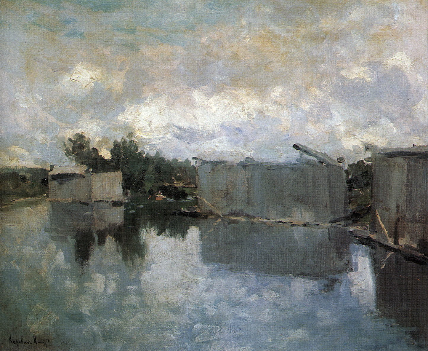 Bath-Houses by Constantin Alexeevich Korovin,A3(16x12")Poster