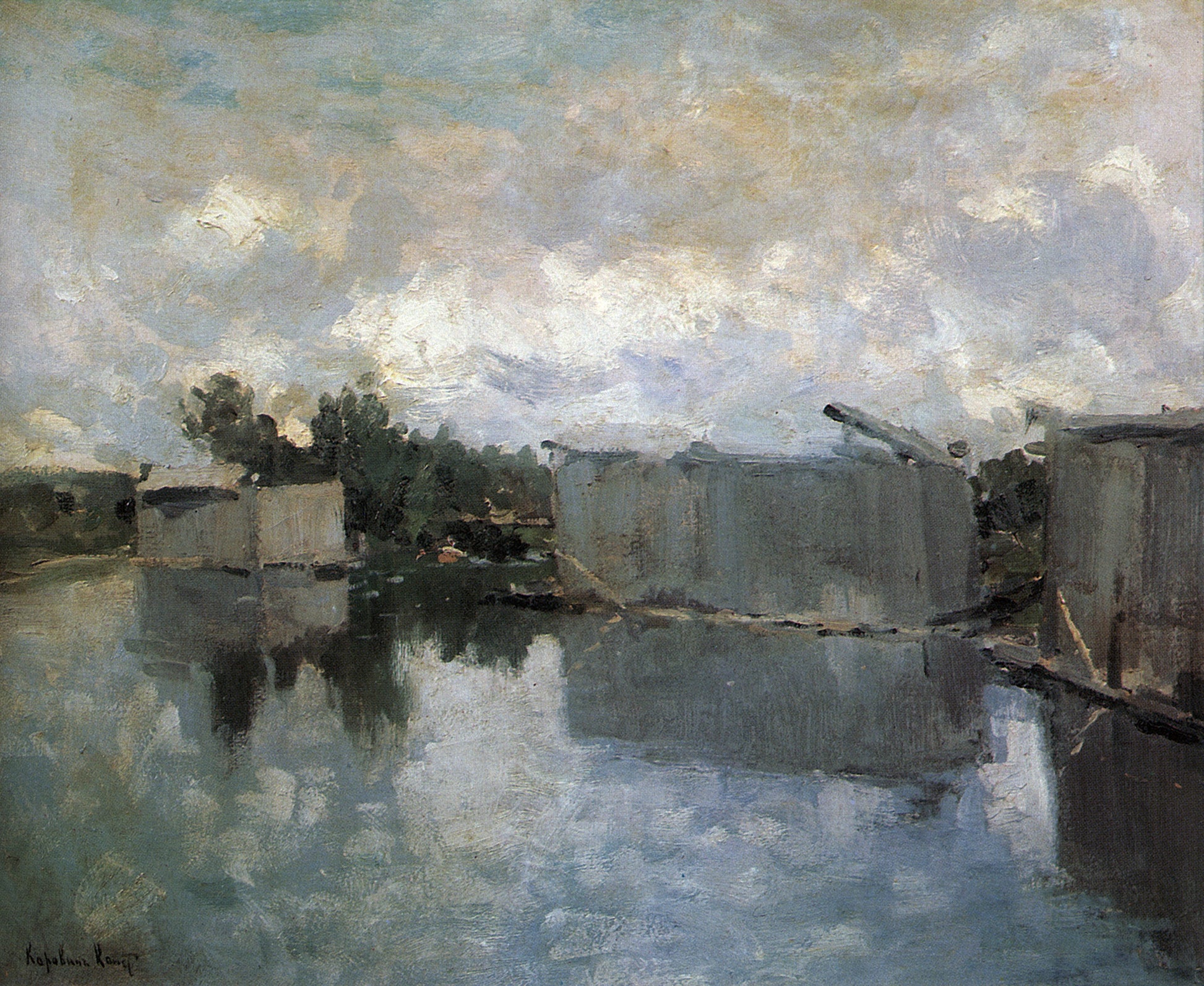 Bath-Houses by Constantin Alexeevich Korovin,A3(16x12")Poster