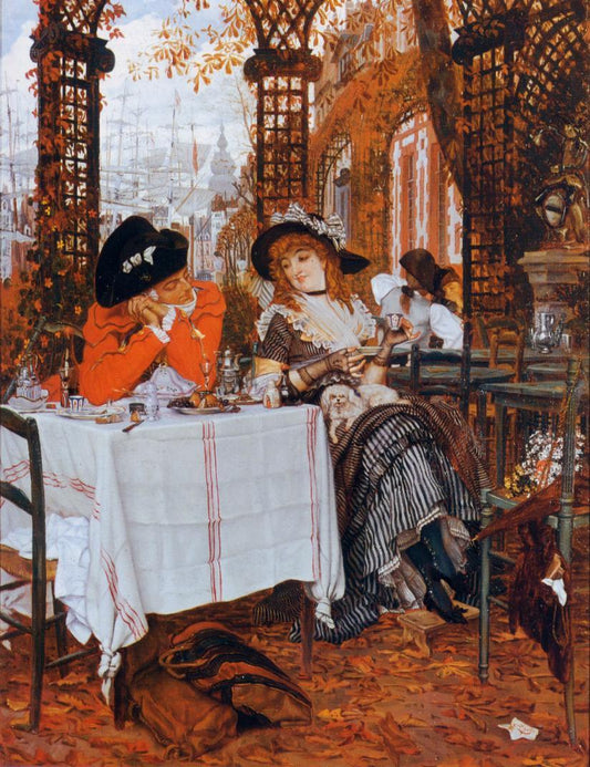 A Luncheon, vintage artwork by James Tissot, 12x8" (A4) Poster