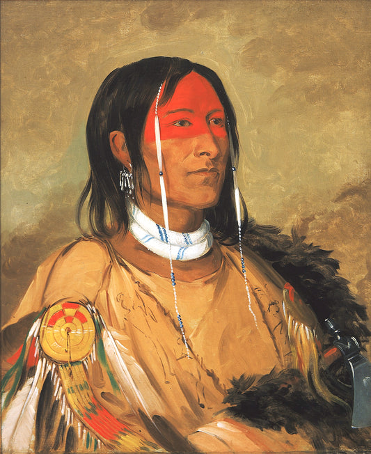 Eeh-tow-wees-ka-zeet, He Who Has Eyes Behind Him (also known as Broken Arm), a Foremost Brave, vintage artwork by George Catlin, A3 (16x12") Poster Print