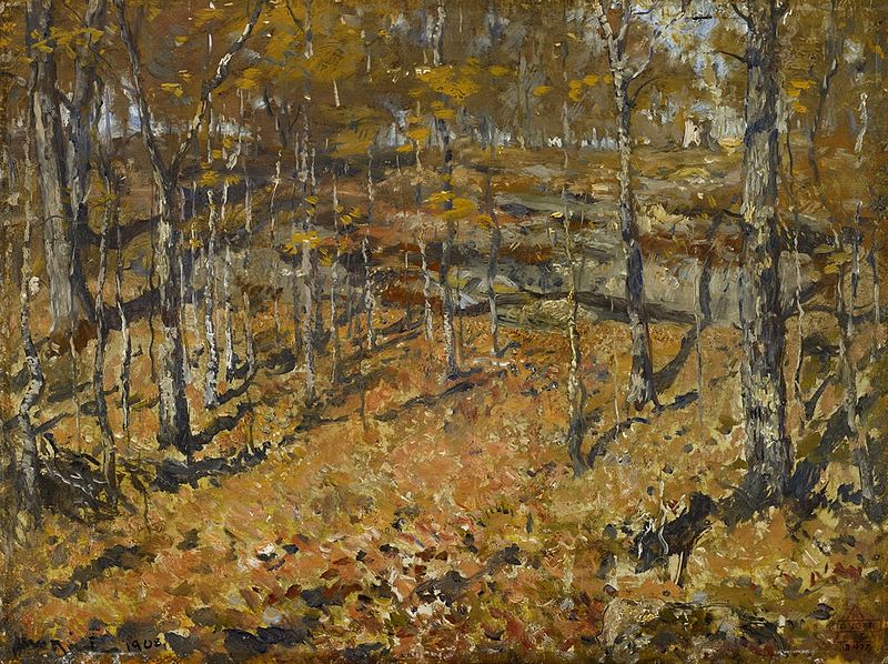 Autumn Woods, vintage artwork by Henry Ward Ranger, 12x8" (A4) Poster