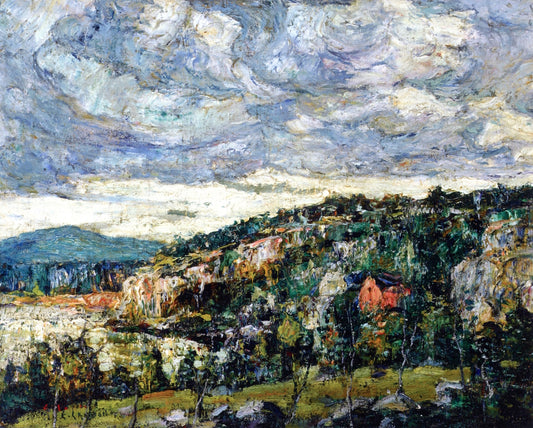 Blue Hill, Maine, vintage artwork by Ernest Lawson, 12x8" (A4) Poster