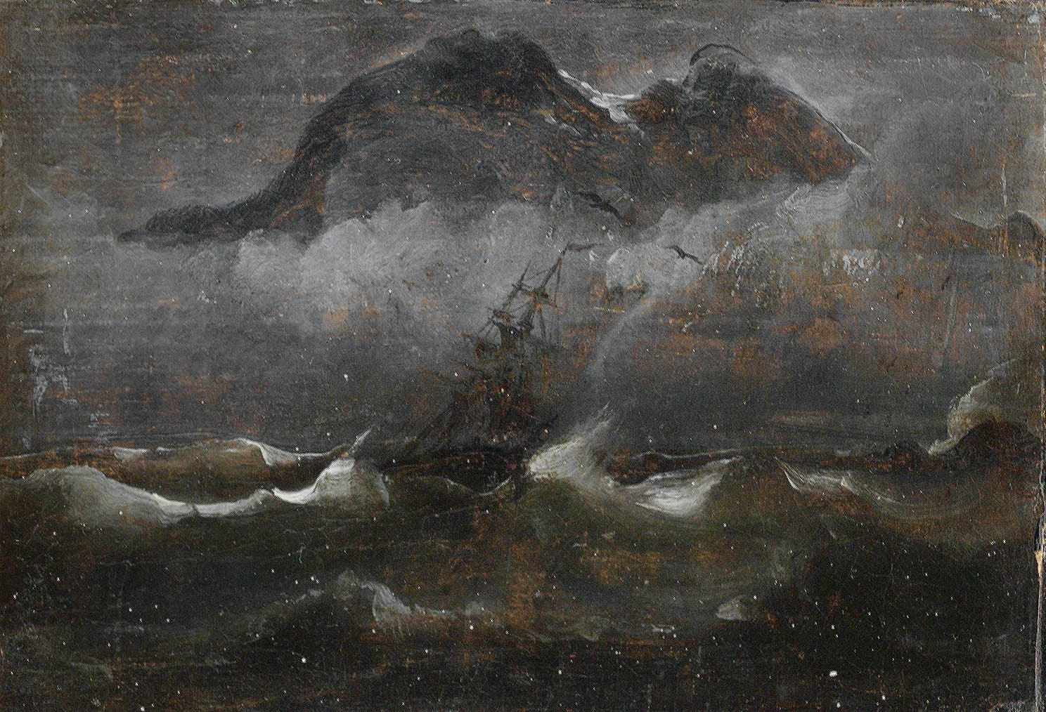 Sailing in coastal landscape, vintage artwork by Peder Balke, A3 (16x12") Poster Print