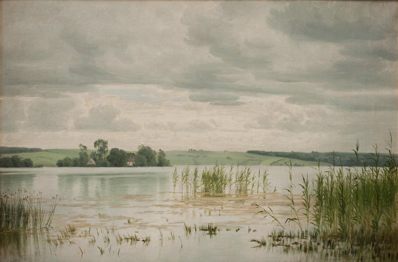 Esrum Lake, vintage artwork by Vilhelm Groth, 12x8" (A4) Poster