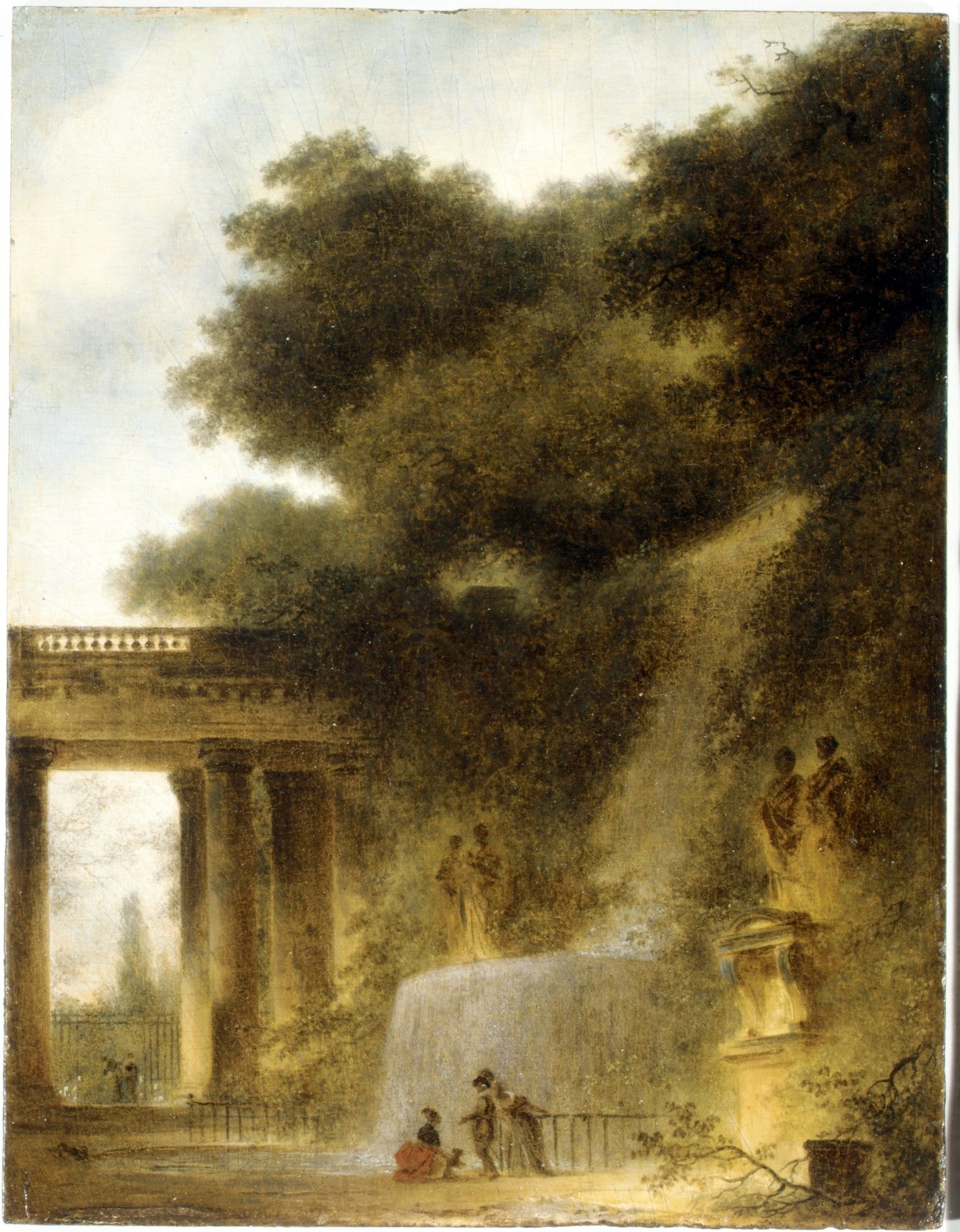 The Cascade, vintage artwork by Jean-Honore Fragonard, 12x8" (A4) Poster