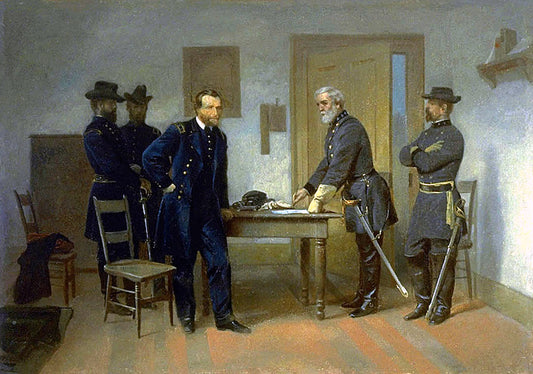Lee Surrendering to Grant at Appomattox, vintage artwork by Alonzo Chappel, 12x8" (A4) Poster