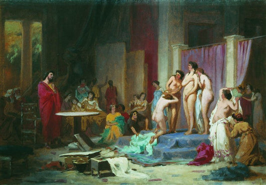 Apelles Choosing a Model, vintage artwork by Fedor Bronnikov, 12x8" (A4) Poster