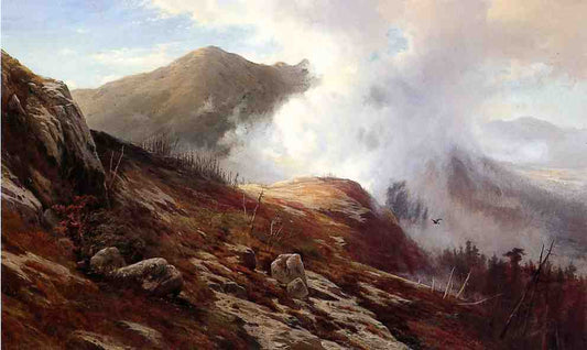 Half-Way Up Mt. Washington, vintage artwork by Edward Moran, 12x8" (A4) Poster