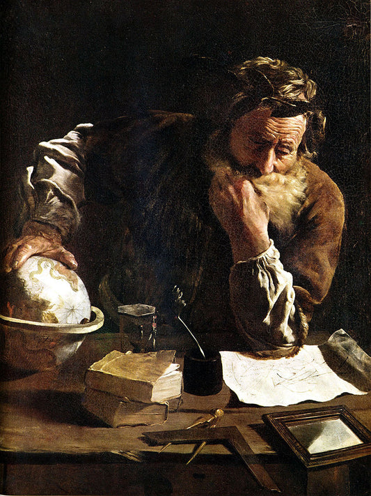 Archimedes Thoughtful, vintage artwork by Domenico Fetti, 12x8" (A4) Poster