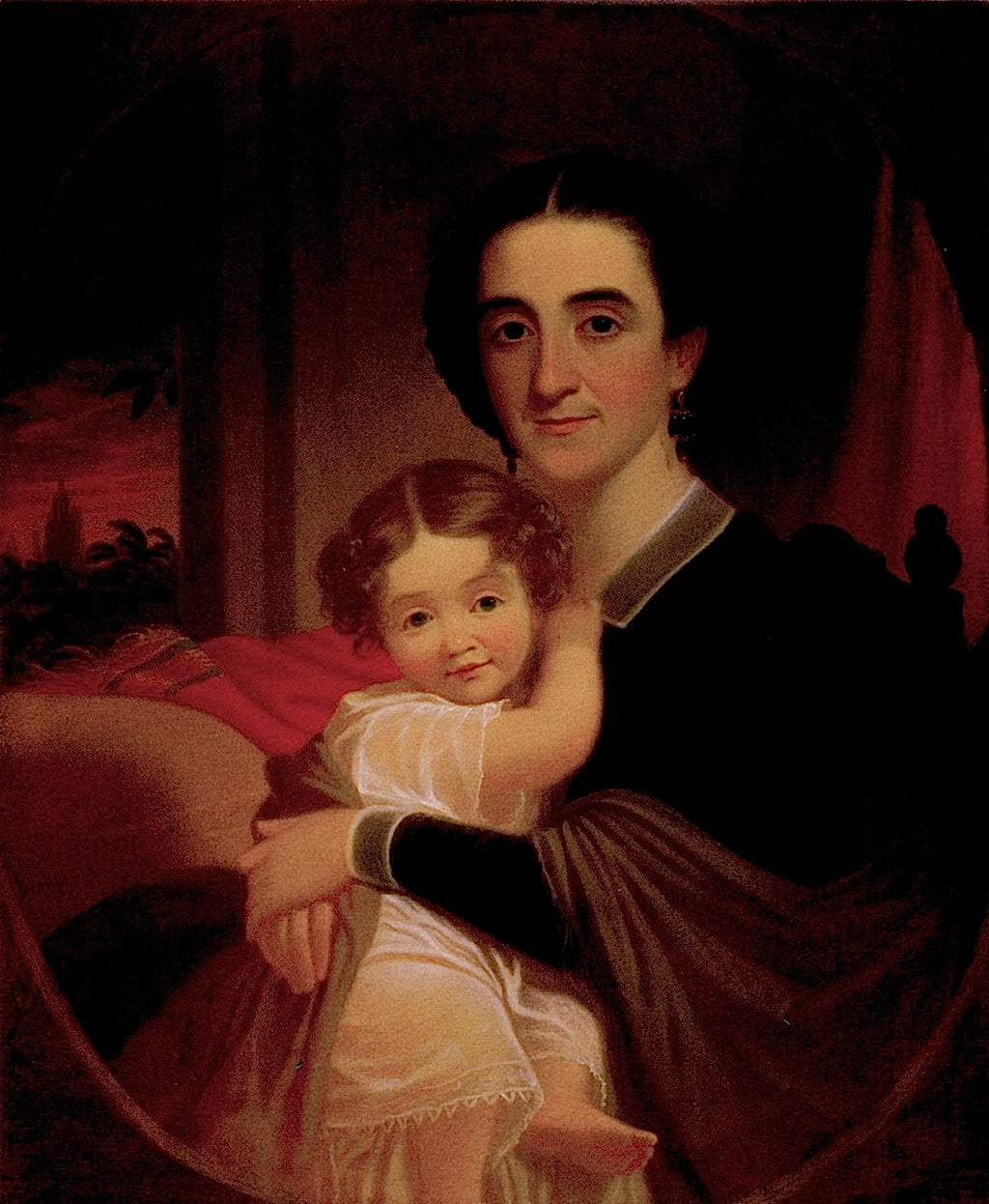 Mrs. Robert Levi Todd (Sallie Woodson Hall) and Daughter Matilda Tete, vintage artwork by George Caleb Bingham, A3 (16x12") Poster Print
