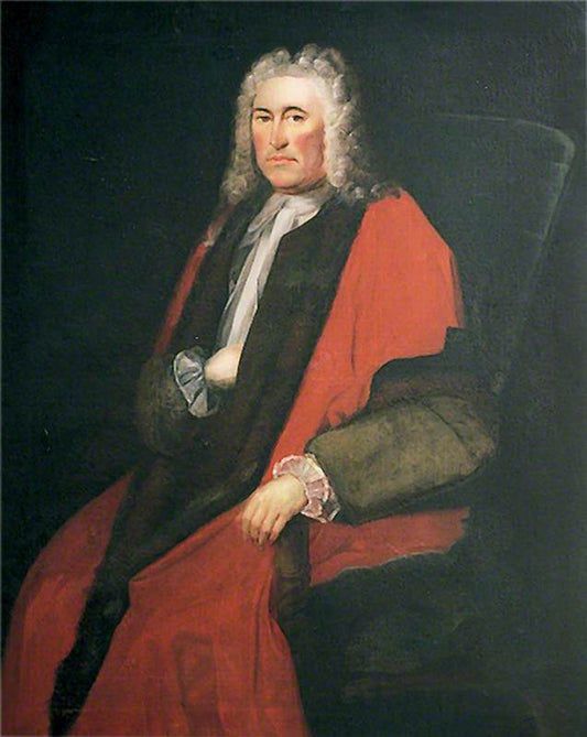 Portrait of John Costello, Mayor of Chichester, vintage artwork by Attributed to Charles Jervas, 12x8" (A4) Poster
