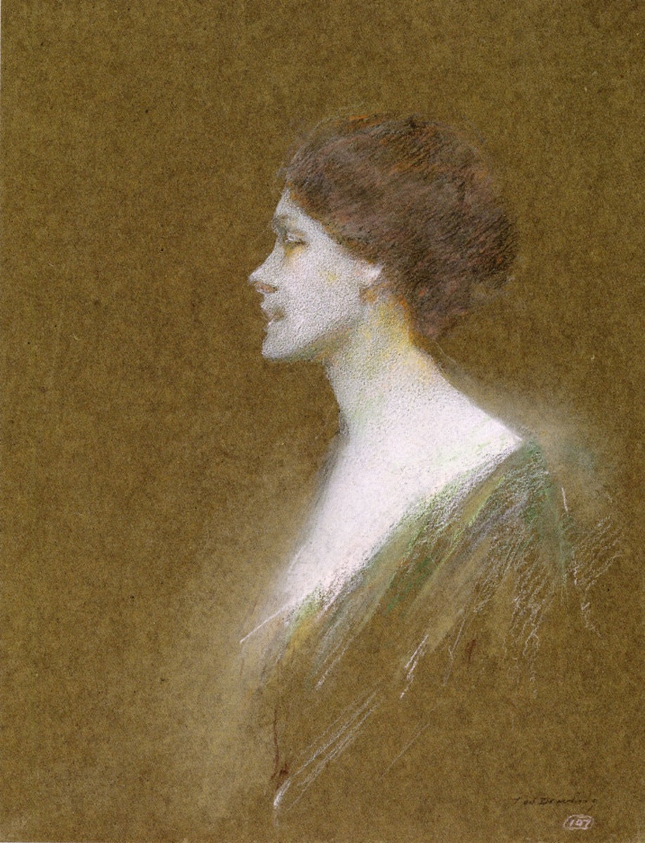 Portrait of a Woman in Pink by Thomas Wilmer Dewing,A3(16x12")Poster