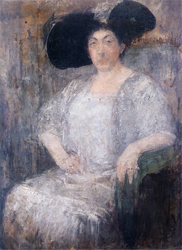 Portrait of Gabriela Reval, vintage artwork by Olga Boznańska, 12x8" (A4) Poster