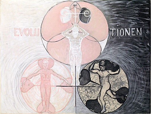 Evolution, No. 02, Group VI, vintage artwork by Hilma af Klint, 12x8" (A4) Poster