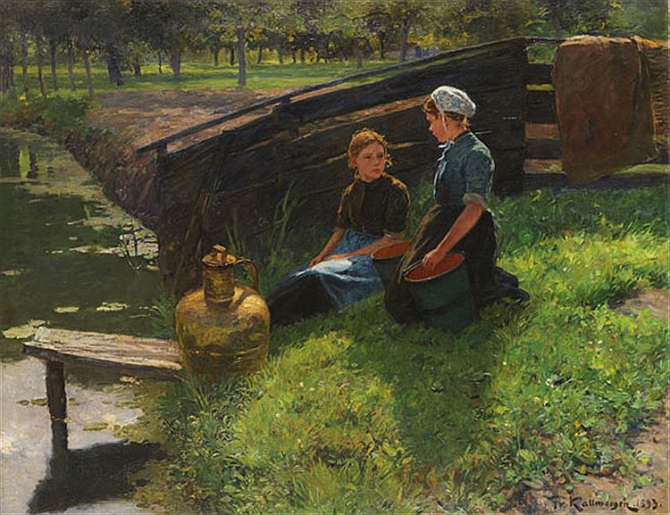 Summer Noonday, vintage artwork by Friederich Kallmorgen, 12x8" (A4) Poster