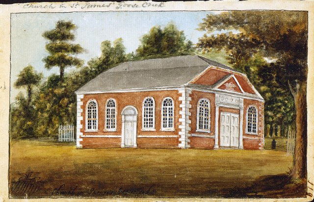 Church in Saint James' Parish, Goose Creek, vintage artwork by Charles Fraser, 12x8" (A4) Poster