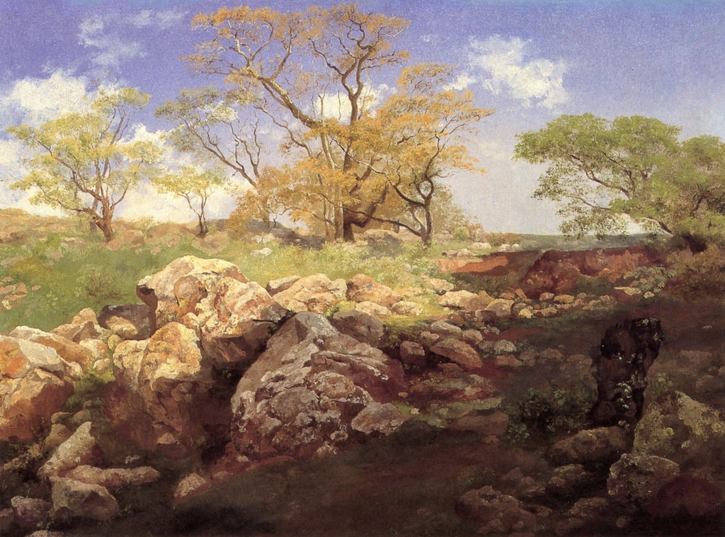 Ladera de las Montañas de Tepotzotlán, vintage artwork by Jose María Velasco, 12x8" (A4) Poster