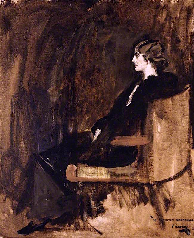 vy Hozier, Later Baroness Churchill by Sir John Lavery, R.A.,A3(16x12")Poster