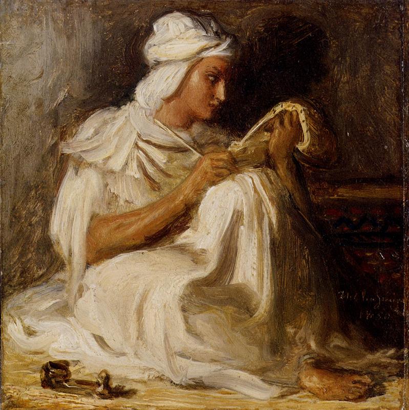 Taleb Seated, vintage artwork by Theodore Chasseriau, A3 (16x12") Poster Print