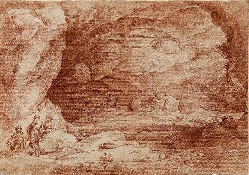 The Grotto of Cervera, vintage artwork by Joseph-Benoit Suvee, 12x8" (A4) Poster