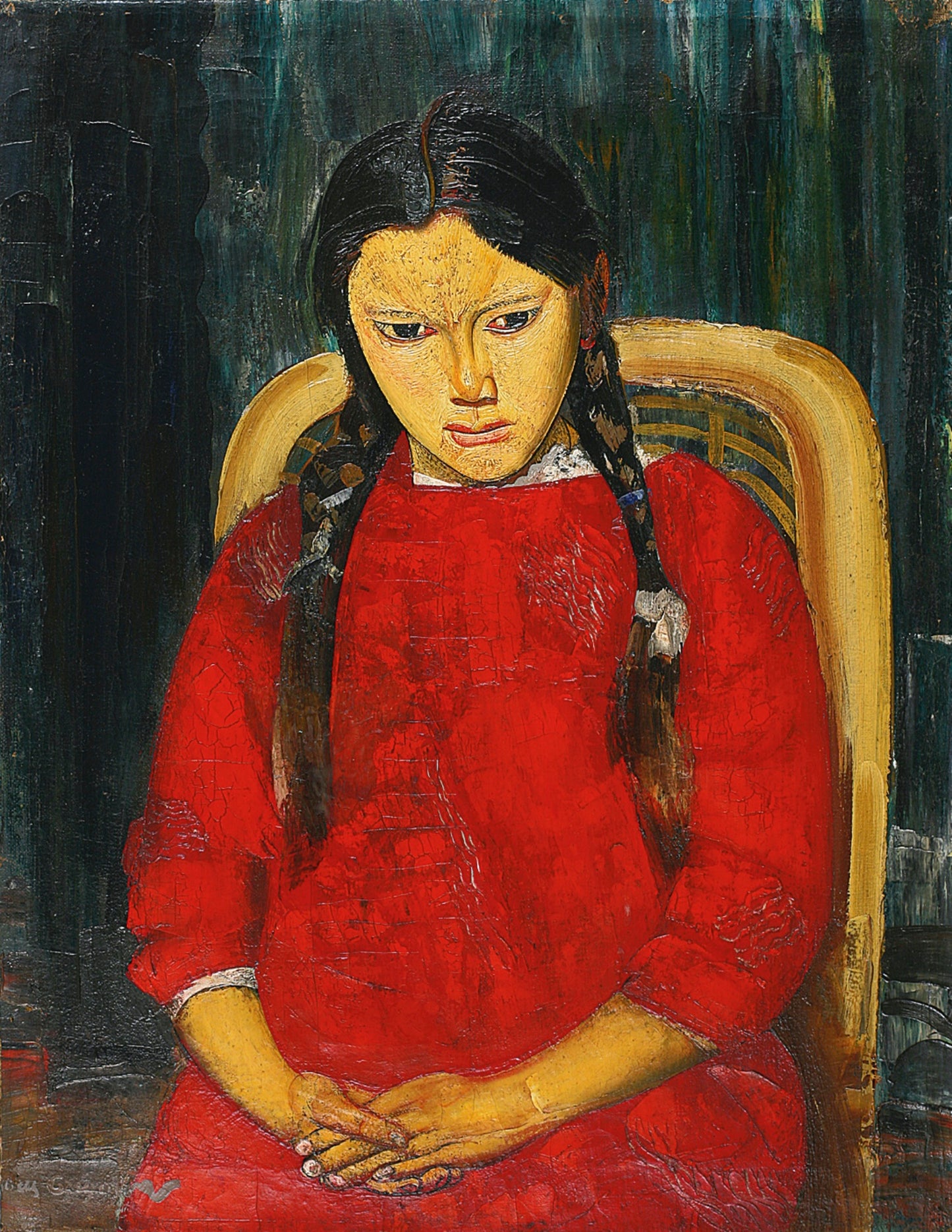 Girl in Red by Boris Grigoriev,16x12(A3) Poster