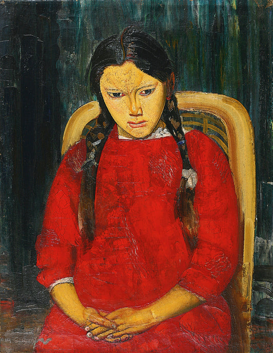 Girl in Red by Boris Grigoriev,16x12(A3) Poster