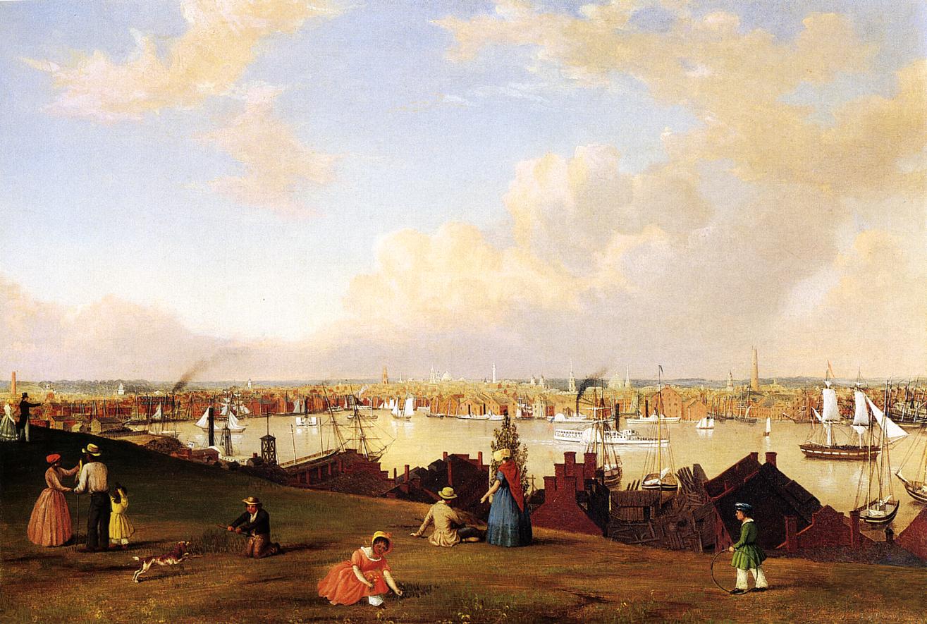 View of Baltimore, vintage artwork by Fitz Henry Lane, A3 (16x12") Poster Print