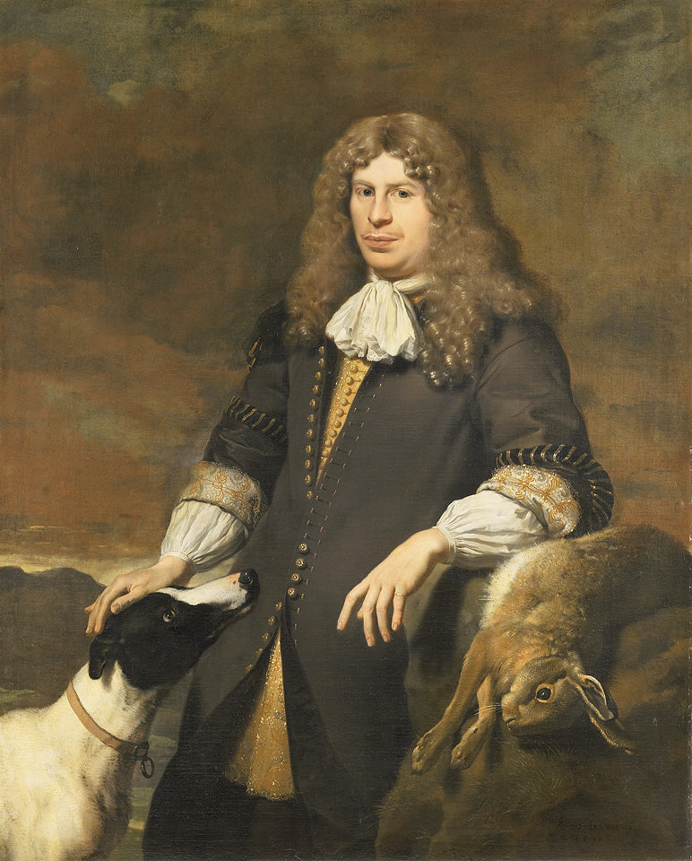 Portrait of a Man (Jacob de Graeff ?), vintage artwork by Carel Dujardin, 12x8" (A4) Poster