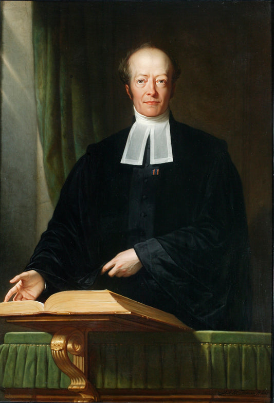 Portrait of Abraham des Amorie van der Hoeven, vintage artwork by Jan Adam Kruseman, A3 (16x12") Poster Print