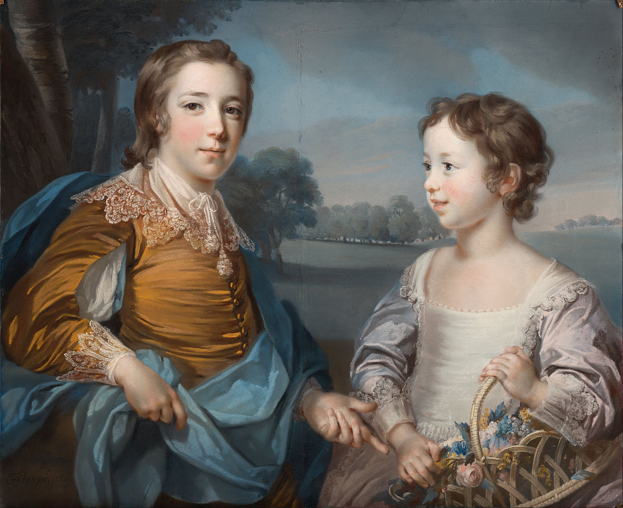 Portrait of Joseph Gulston and his Brother John Gulston, vintage artwork by Francis Cotes, R.A., 12x8" (A4) Poster