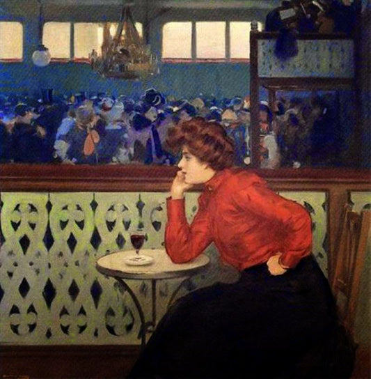 Moulin de la Galette, vintage artwork by Ramon Casas y Carbó, 12x8" (A4) Poster