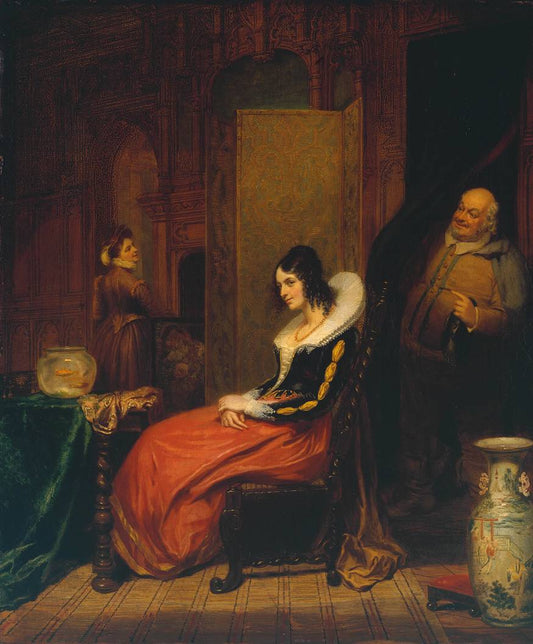 Falstaff's Assignation with Mrs Ford, vintage artwork by George Clint, 12x8" (A4) Poster