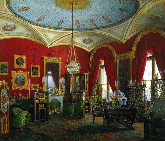 A Cabinet in the Winter Palace, vintage artwork by Eduard Gau, A3 (16x12") Poster Print