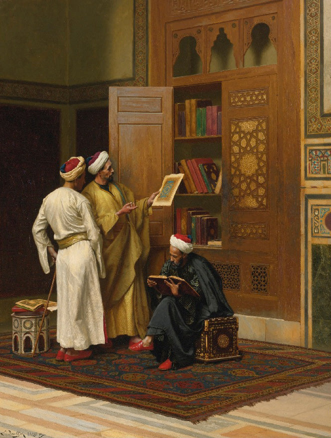 The Scholars, vintage artwork by Ludwig Deutsch, 12x8" (A4) Poster