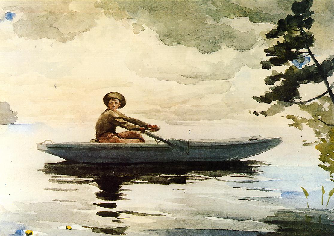 The Boatsman, vintage artwork by Winslow Homer, 12x8" (A4) Poster