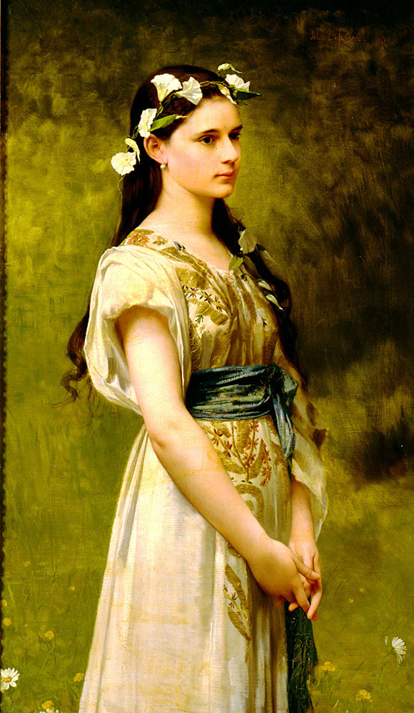 Portrait of Julia Foster Ward, vintage artwork by Jules Joseph Lefebvre, 12x8" (A4) Poster