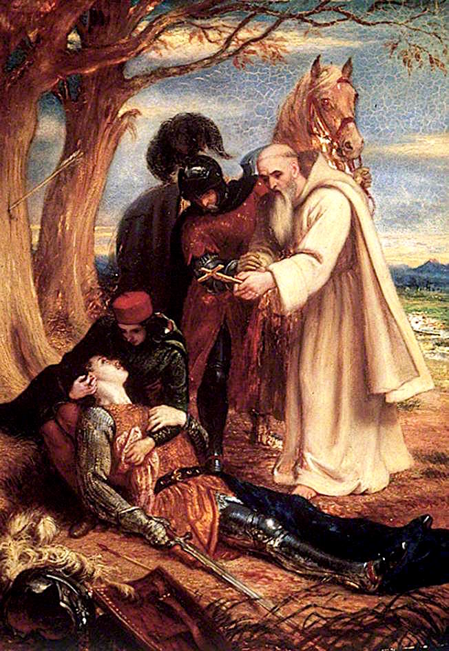 The Death of Lara (study), vintage artwork by Charles West Cope, A3 (16x12") Poster Print