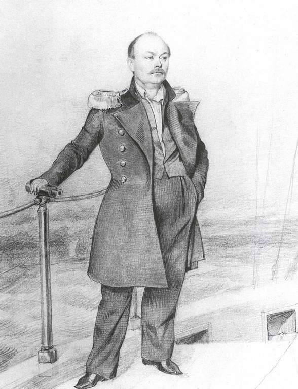 Portrait of S.D. Shishmarev, vintage artwork by Pavel Fedotov, A3 (16x12") Poster Print