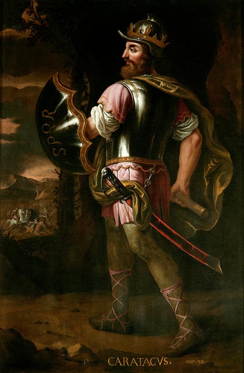 Caratacus, British Chieftan (34-54 AD), vintage artwork by Jacob Willemsz. de Wet, 12x8" (A4) Poster