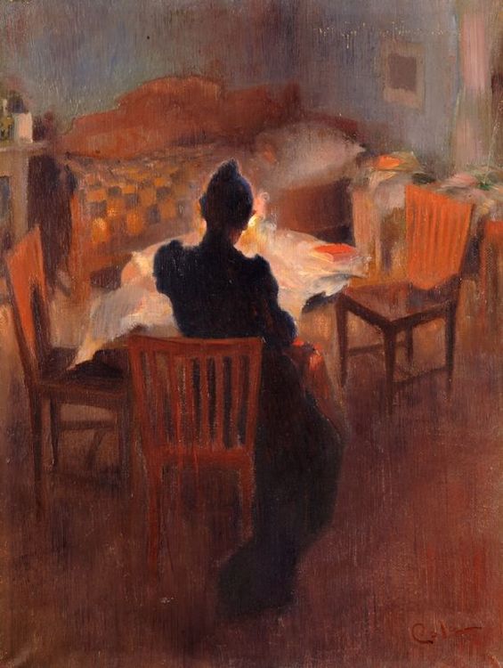 Lamplight Interior from Dalecarlia by Carl Larsson,A3(16x12")Poster