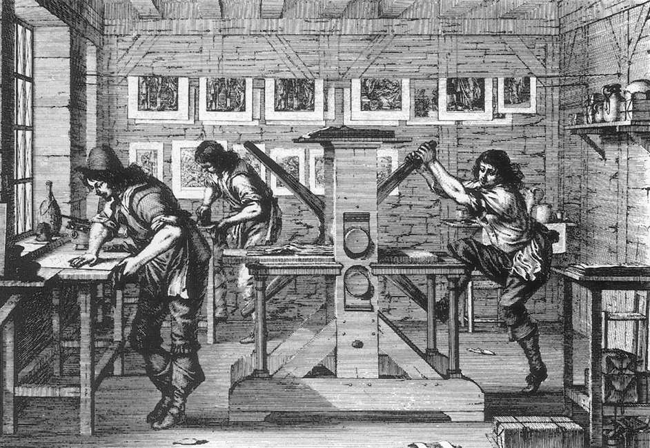 Printing, vintage artwork by Abraham Bosse, 12x8" (A4) Poster