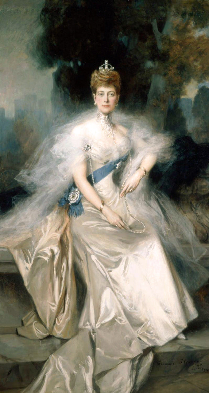 Queen Alexandra, vintage artwork by Francois Flameng, 12x8